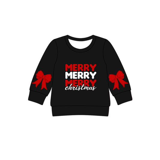 Girls kids long sleeve Merry Christmas t-shirt preorder