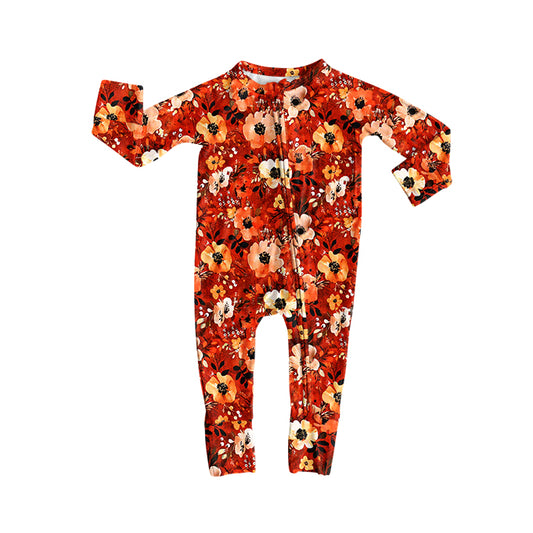 Flowers design toddle baby zip romper preorder
