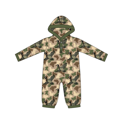 Mallard duck camo design toddle baby hoodie romper preorder