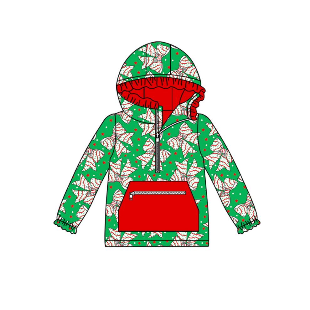 Christmas tree bow long sleeve hoodie top preorder