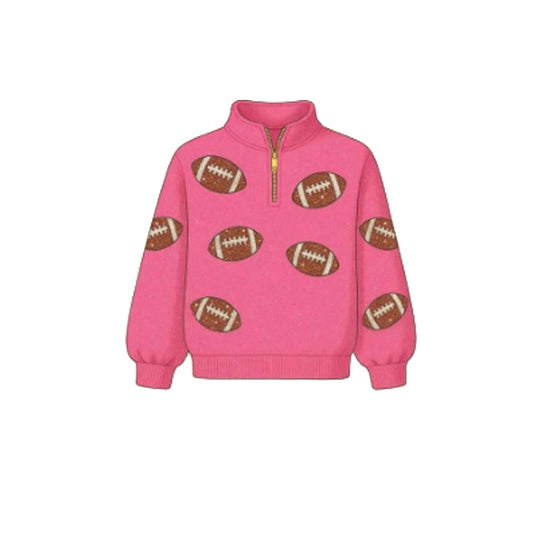 Football girls long sleeve yoga pullover preorder