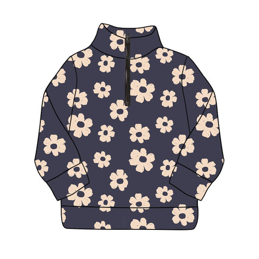 Flower design girls long sleeve yoga pullover preorder