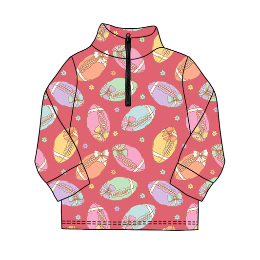 Football print girls long sleeve yoga pullover preorder