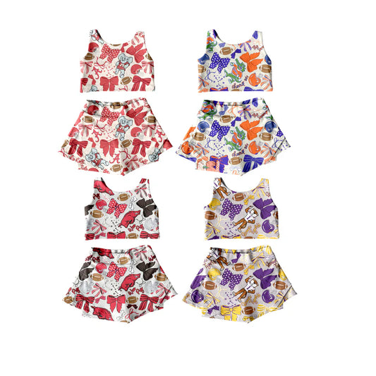 Toddle girls wholesale custom team design skirt set