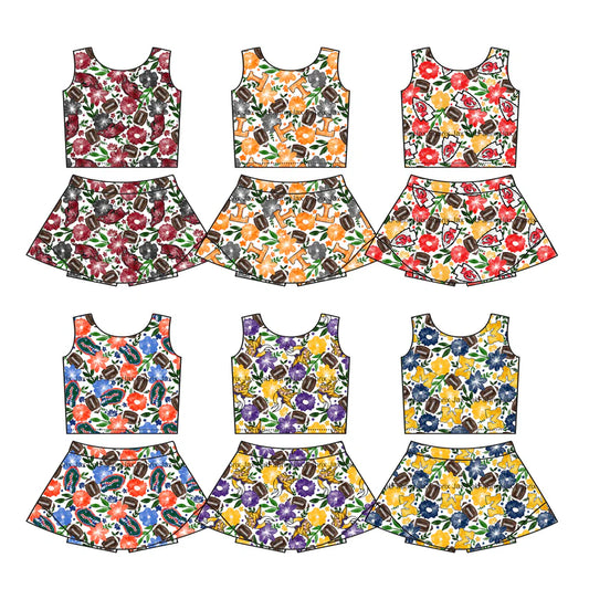 Toddle girls wholesale custom team design skirt set