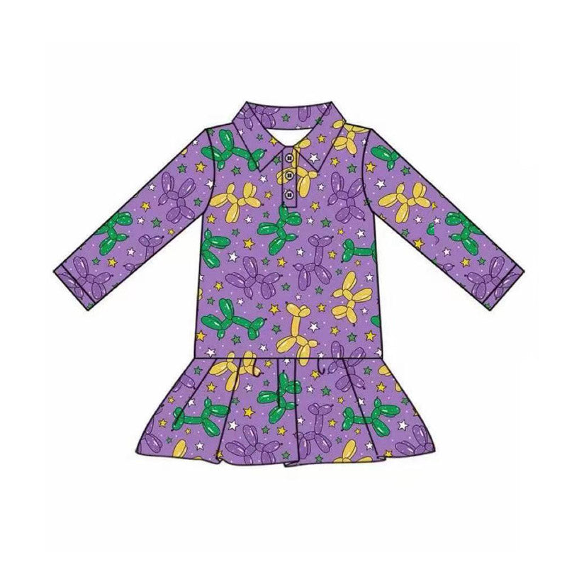 Mardi Gras girls long sleeve tunic top preorder