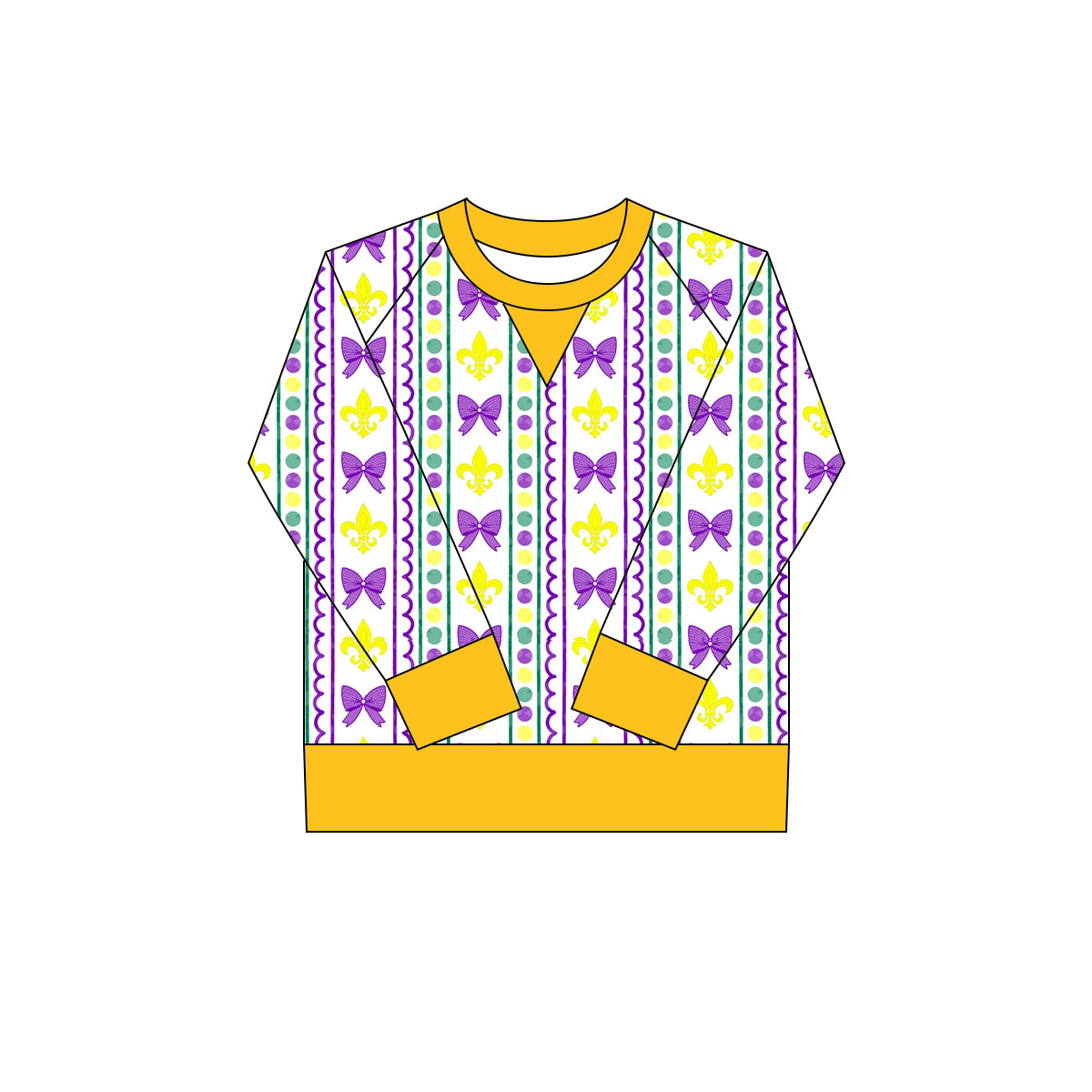 Mardi Gras girls long sleeve t-shirt top preorder