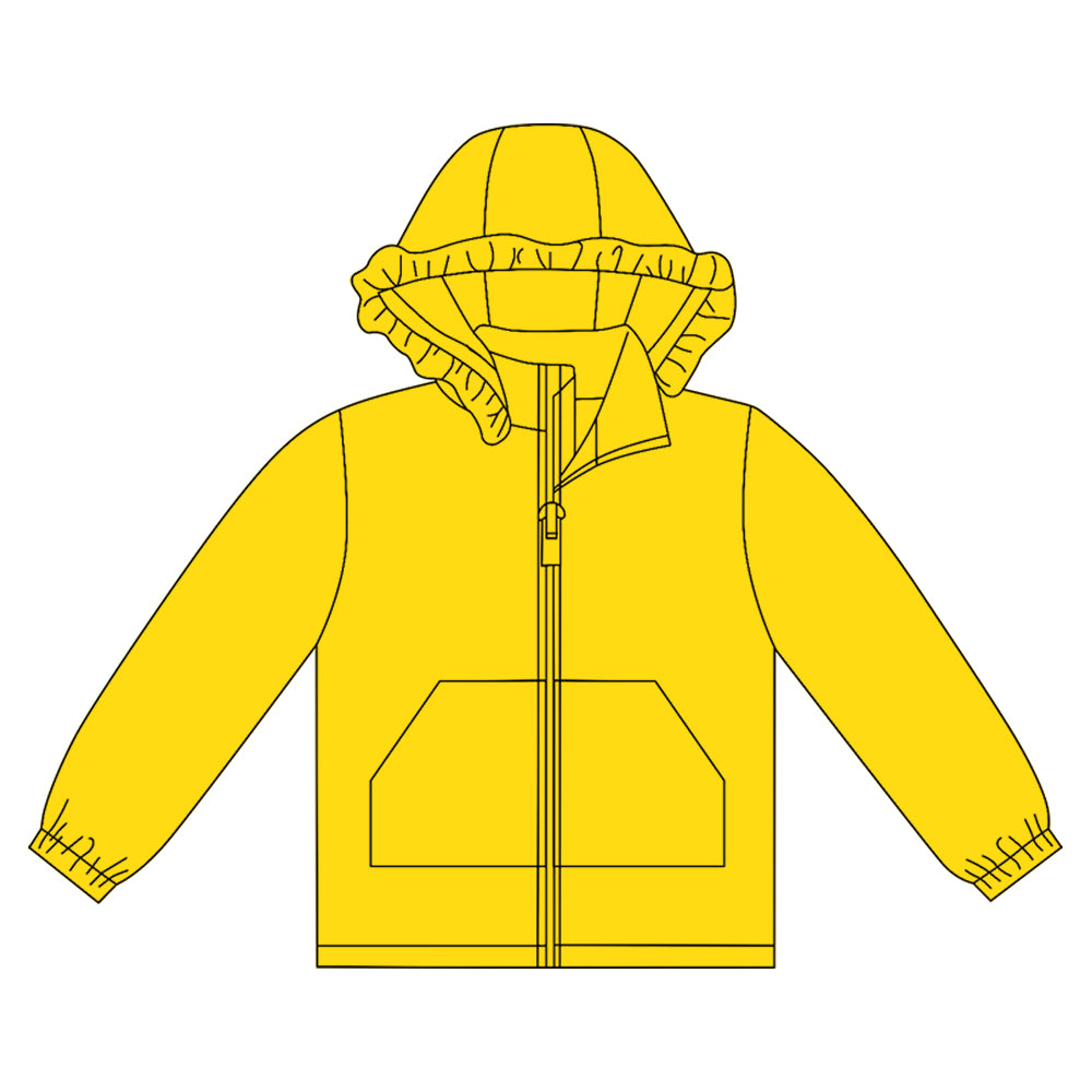 Yellow kids girls long sleeve cotton hoodie top preorder