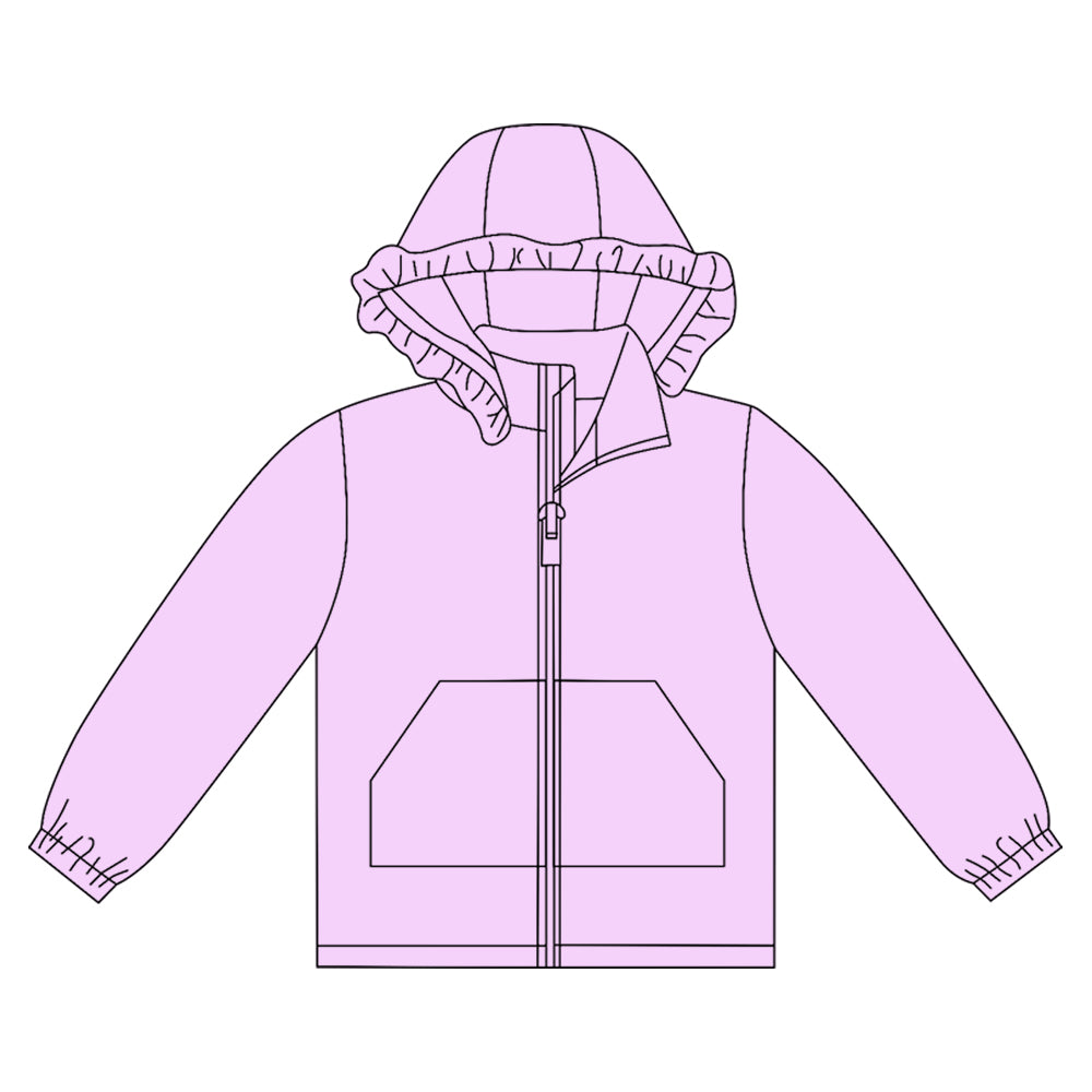 Light pink kids girls long sleeve cotton hoodie top preorder