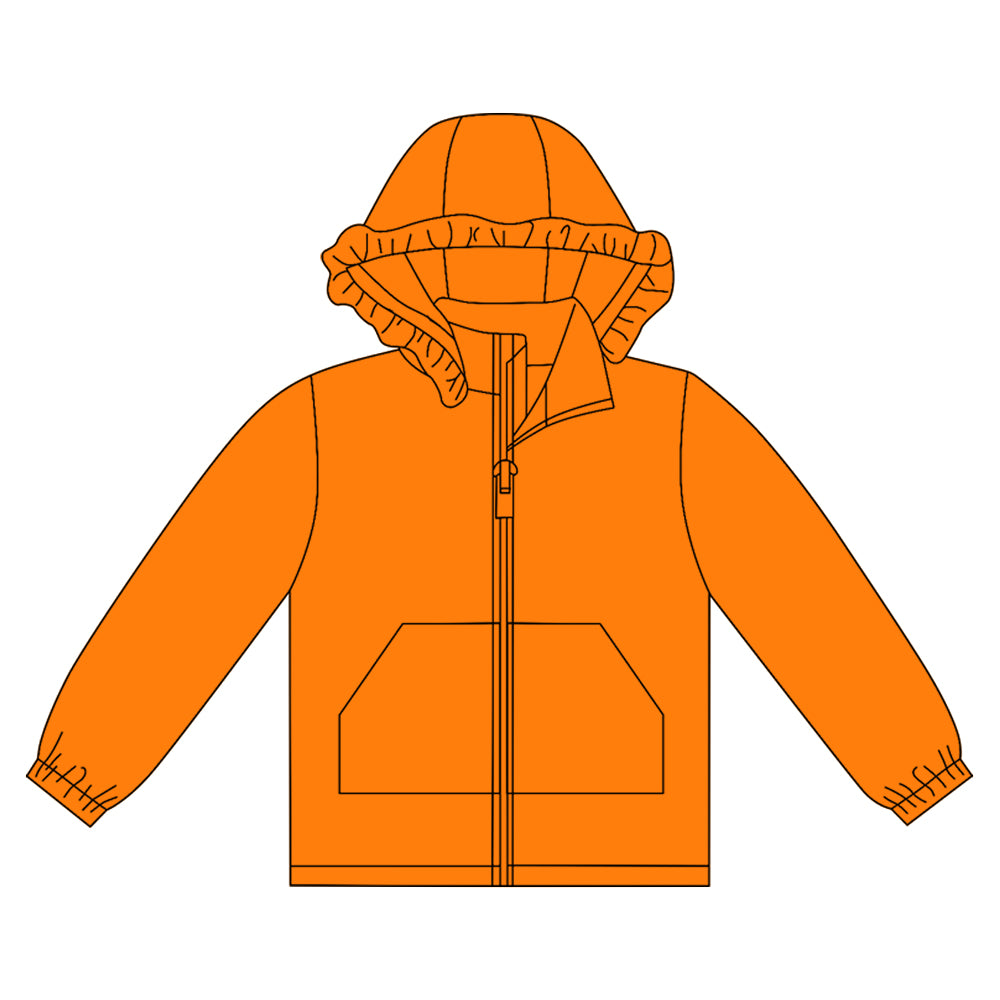 Orange kids girls long sleeve cotton hoodie top preorder