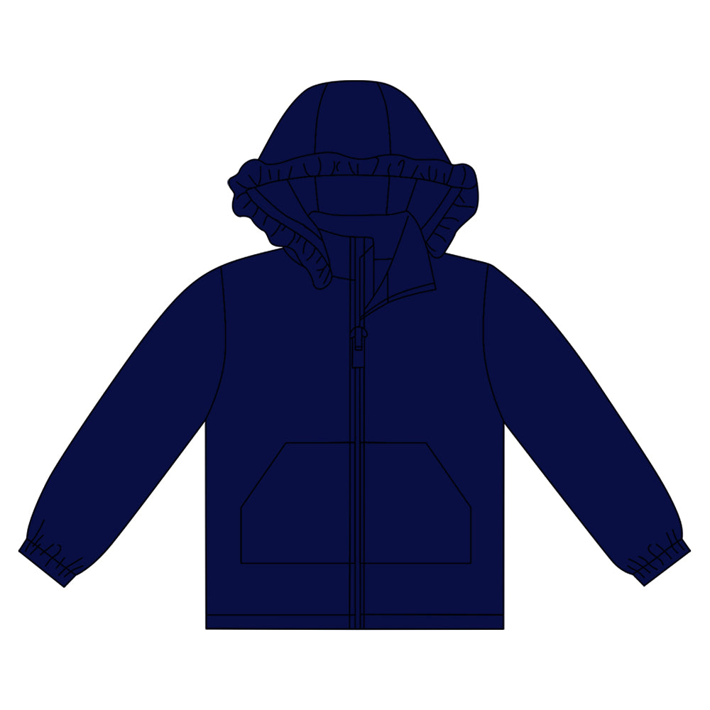 Navy color kids girls long sleeve cotton hoodie top preorder