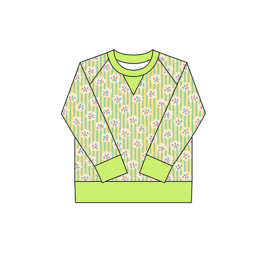 Flowers design kids girls long sleeve yoga t-shirt top preorder