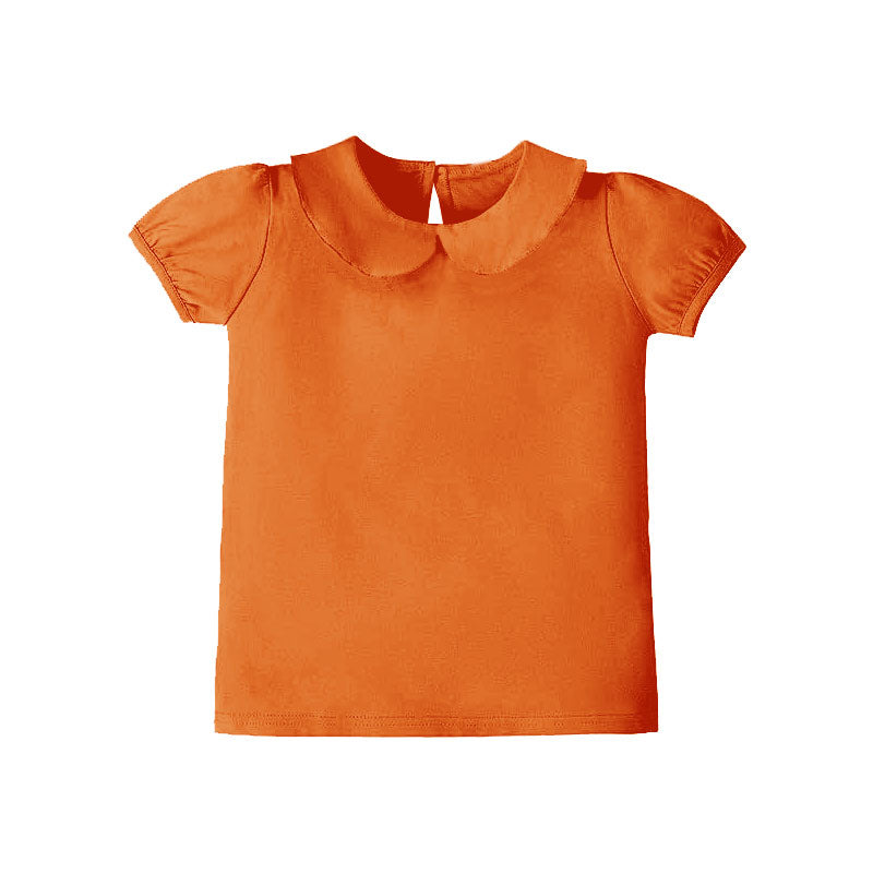 Orange color kids short sleeve yoga  t-shirt top preorder