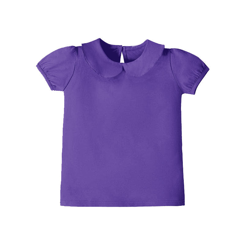 Purple color kids short sleeve yoga  t-shirt top preorder