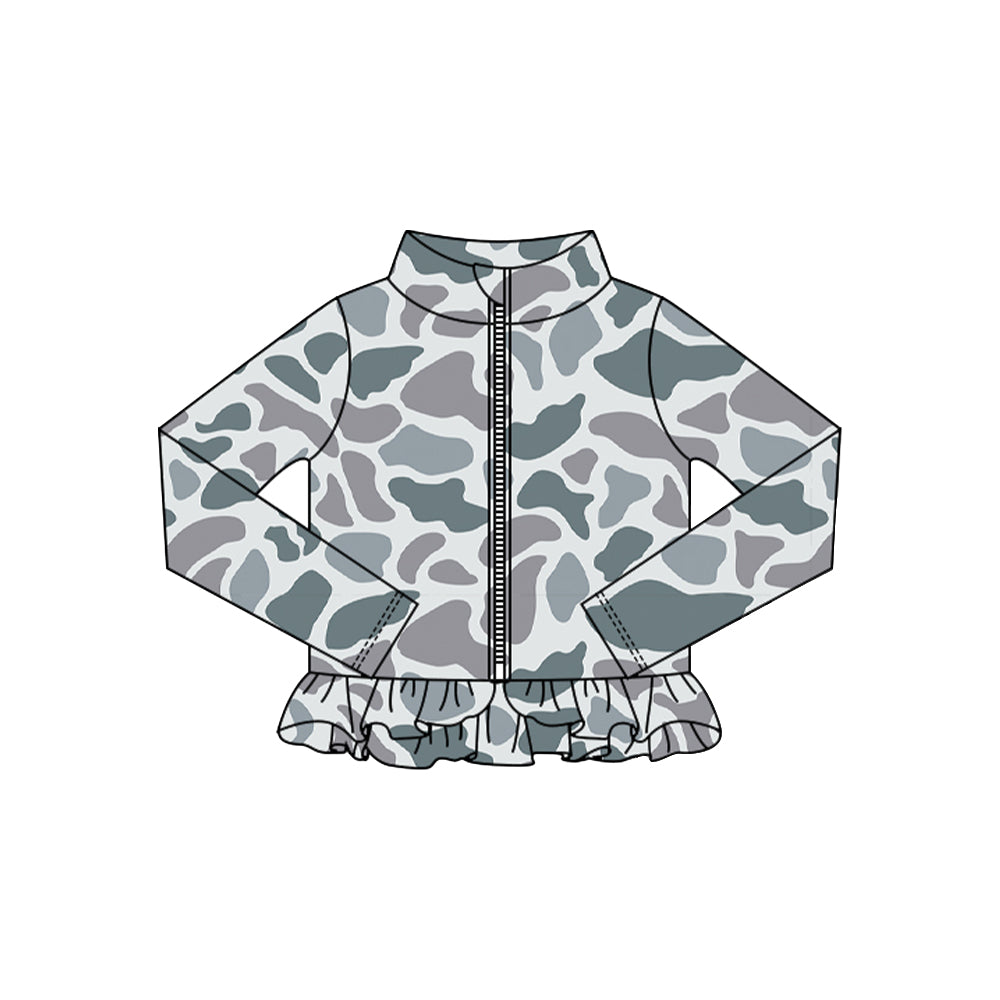 Girsl grey camo yoga t-shirt top preorder
