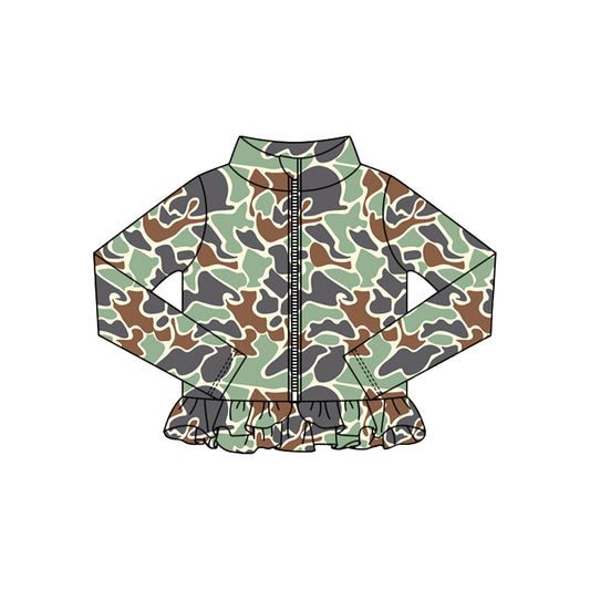 Girsl green camo yoga t-shirt top preorder