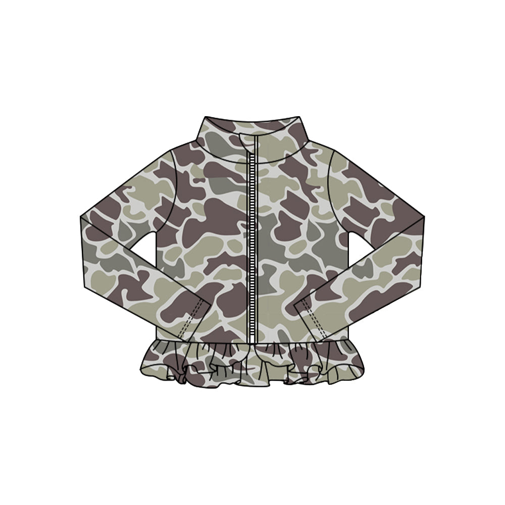 Girsl dark grey camo yoga t-shirt top preorder