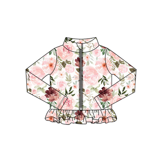 Girsl pink floral yoga t-shirt top preorder