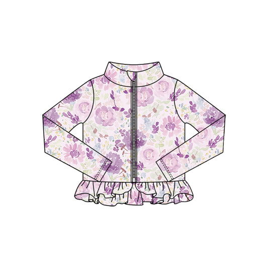 Girsl lavender floral yoga t-shirt top preorder