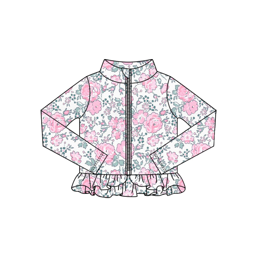 Girsl pink flowers yoga t-shirt top preorder