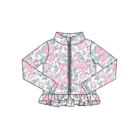 Girsl pink flowers yoga t-shirt top preorder