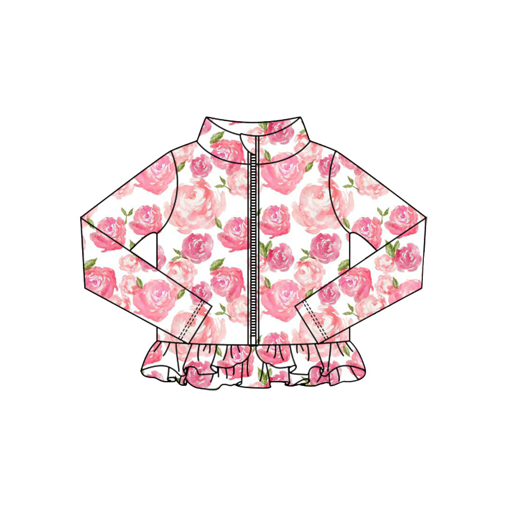 Girsl pink flowers yoga t-shirt top preorder