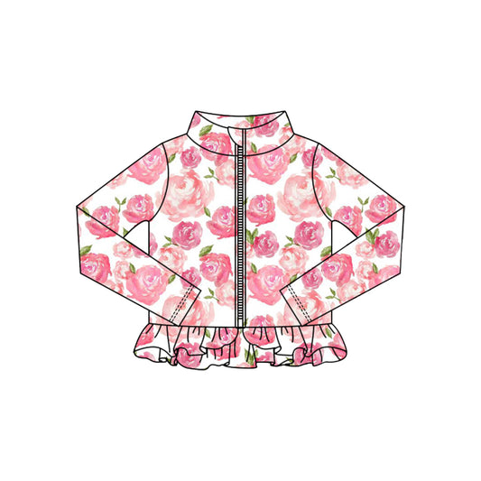 Girsl pink flowers yoga t-shirt top preorder