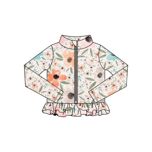 Girsl pink blue orange flowers yoga t-shirt top preorder