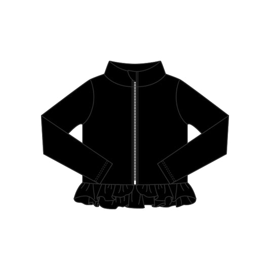 Girls black design yoga t-shirt top preorder