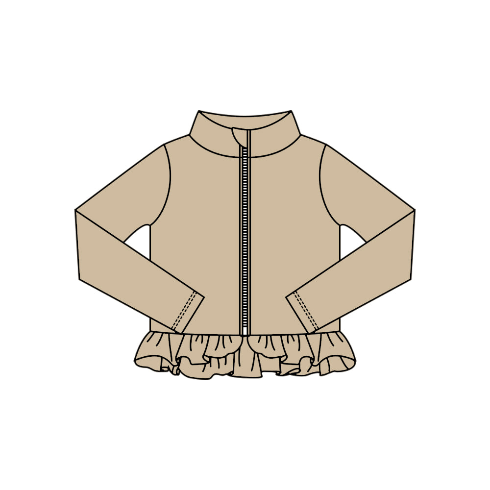 Girls khaki design yoga t-shirt top preorder