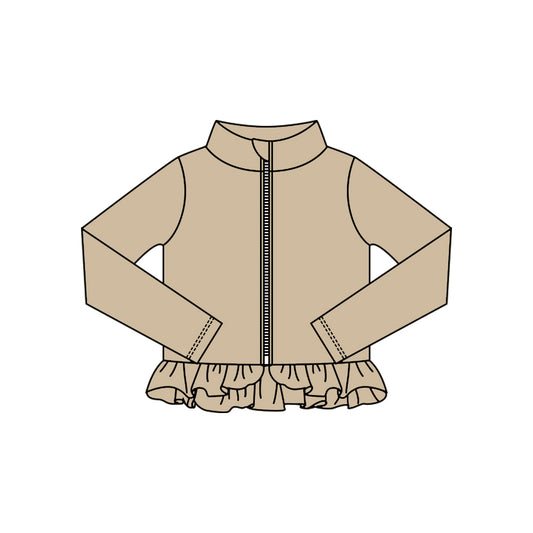Girls khaki design yoga t-shirt top preorder
