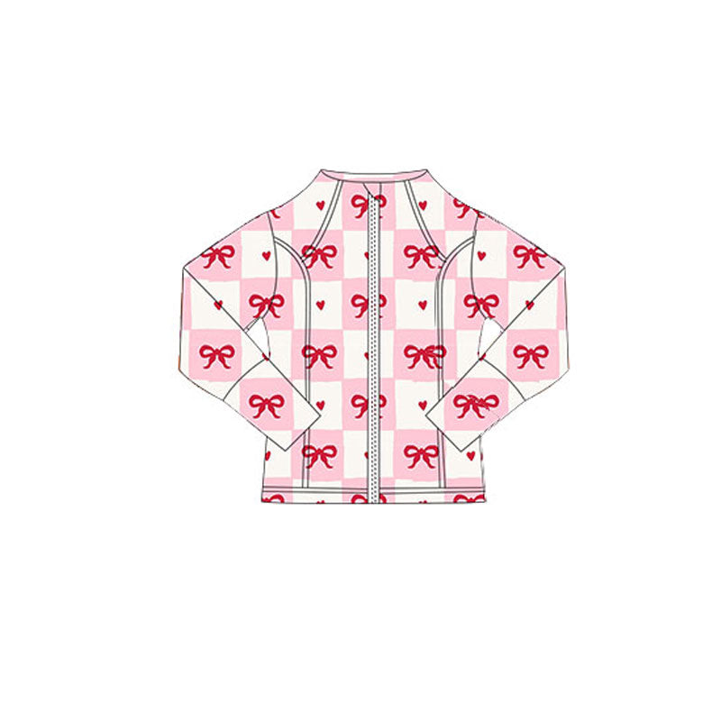 Girls red bow heart design yoga t-shirt top preorder