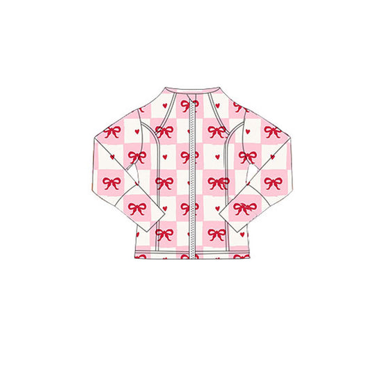 Girls red bow heart design yoga t-shirt top preorder