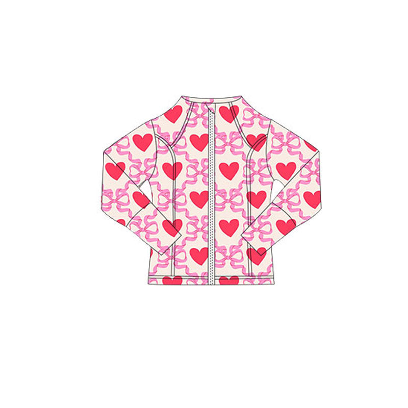 Girls valentines heart design yoga t-shirt top preorder