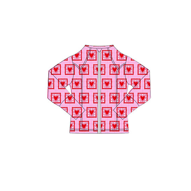 Girls valentines heart design yoga t-shirt top preorder
