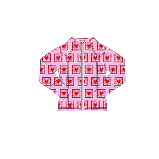 Girls valentines heart design yoga t-shirt top preorder