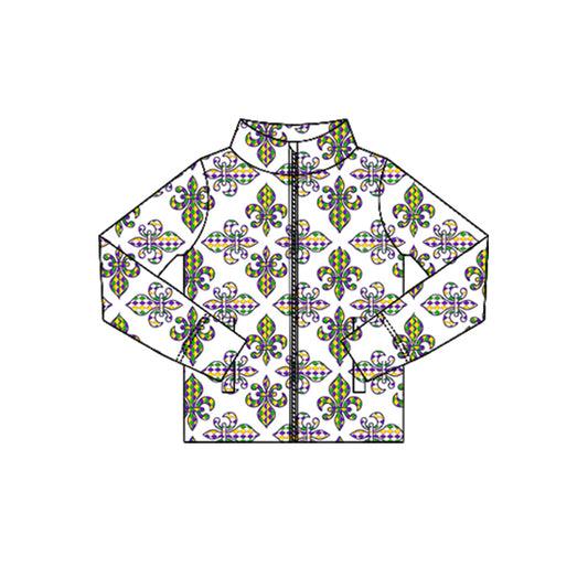 Girls mardi gras design yoga t-shirt top preorder