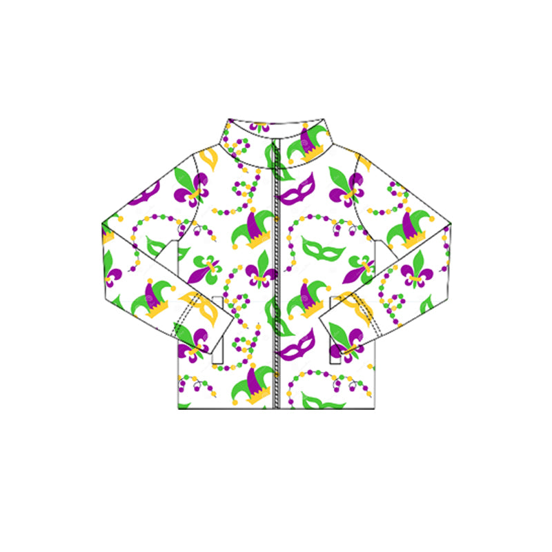Girls mardi gras design yoga t-shirt top preorder