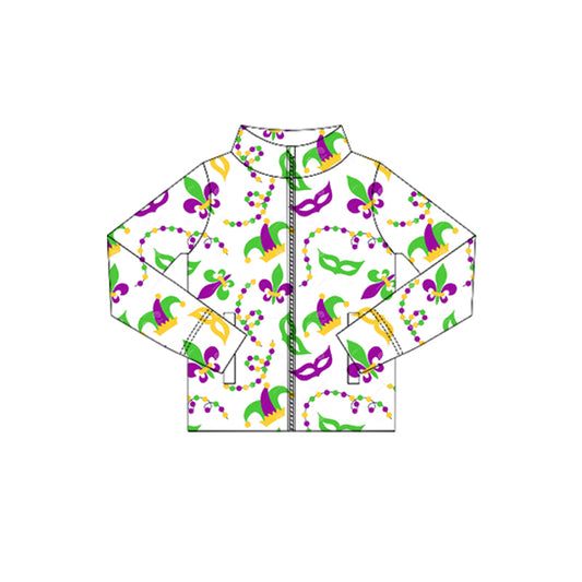 Girls mardi gras design yoga t-shirt top preorder
