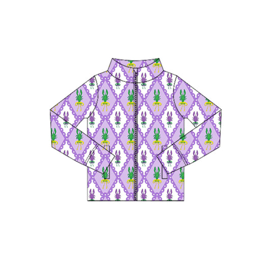 Girls mardi gras design yoga t-shirt top preorder