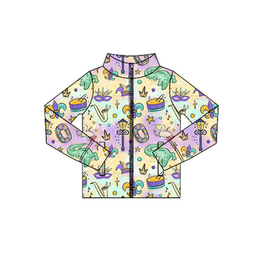 Girls mardi gras design yoga t-shirt top preorder