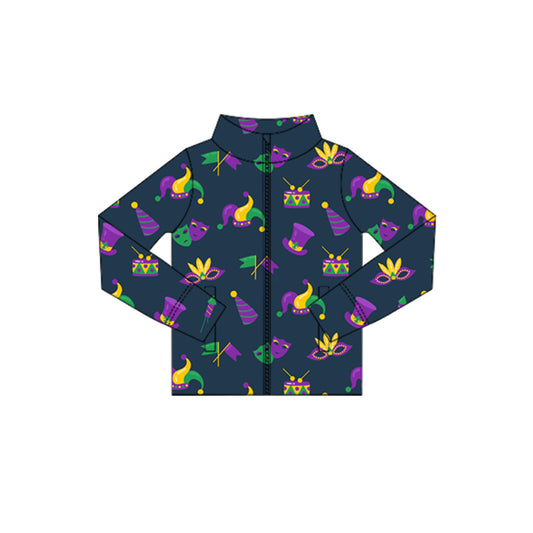 Girls mardi gras design yoga t-shirt top preorder