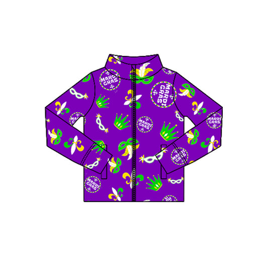 Girls mardi gras design yoga t-shirt top preorder