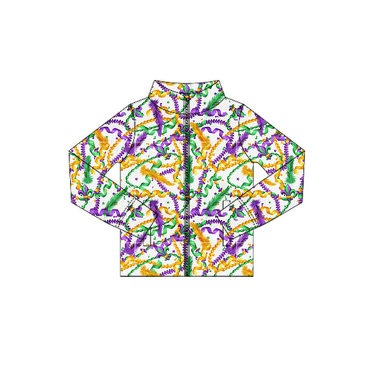 Girls mardi gras design yoga t-shirt top preorder