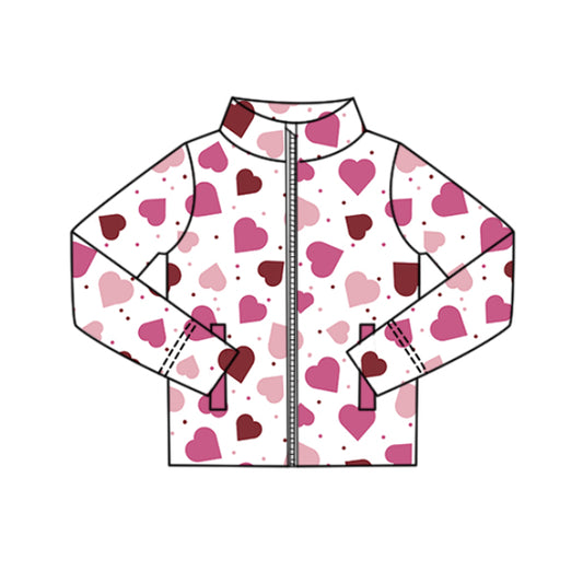 Girls valentines heart design yoga pullover preorder
