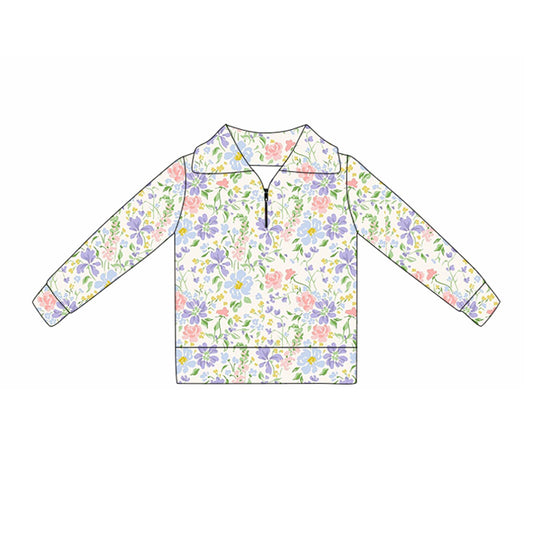 Girls blue pink lavender design yoga pullover preorder