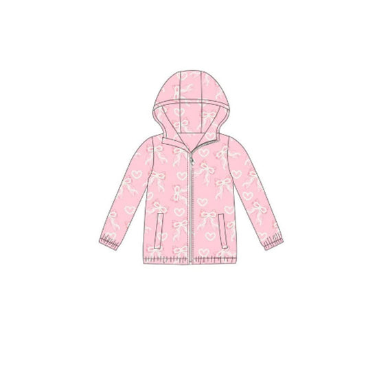 Girls pink bow long sleeve hoodie top preorder
