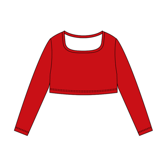 Girls red yoga long sleeve top preorder