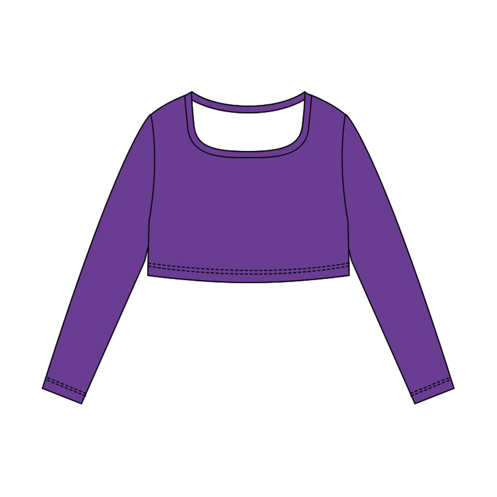 Girls purple long sleeve yoga top preorder