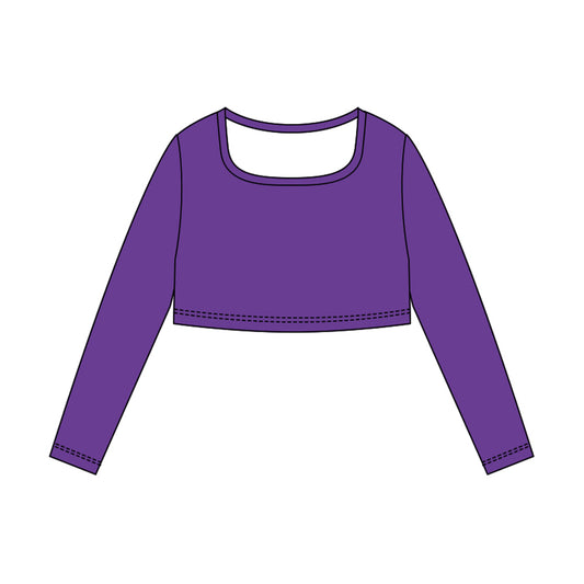 Girls purple long sleeve yoga top preorder